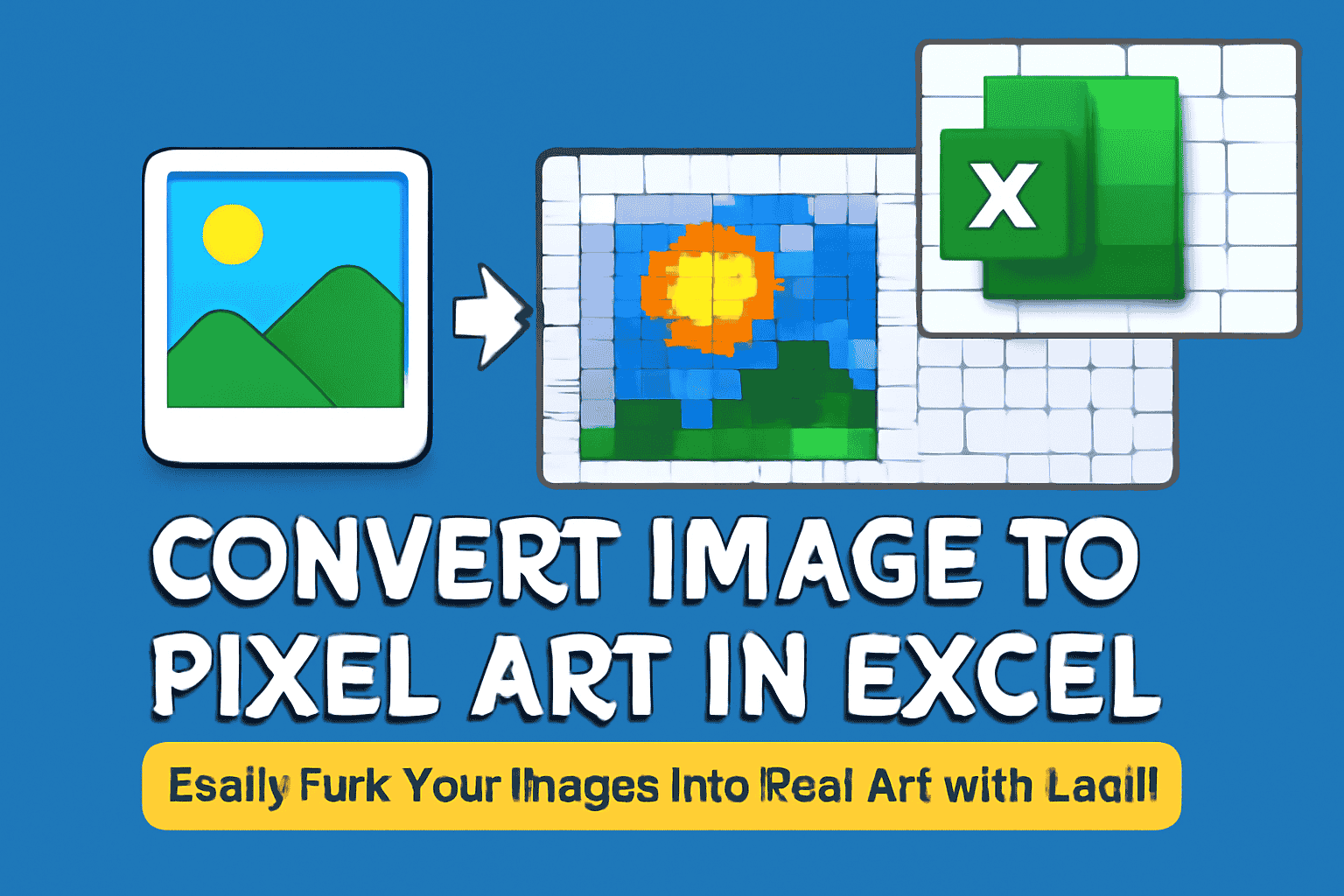 CONVERT IMAGE TO PIXEL ART IN EXCEL Easily Turn Your Images into Pixel Art with Excel!